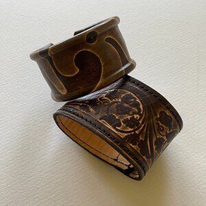 Handcrafted Artisan Leather Cuffs (set of two)